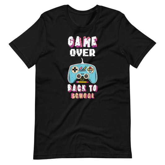 Back to School Funny Game Over Teacher Student Controller Unisex t-shirt