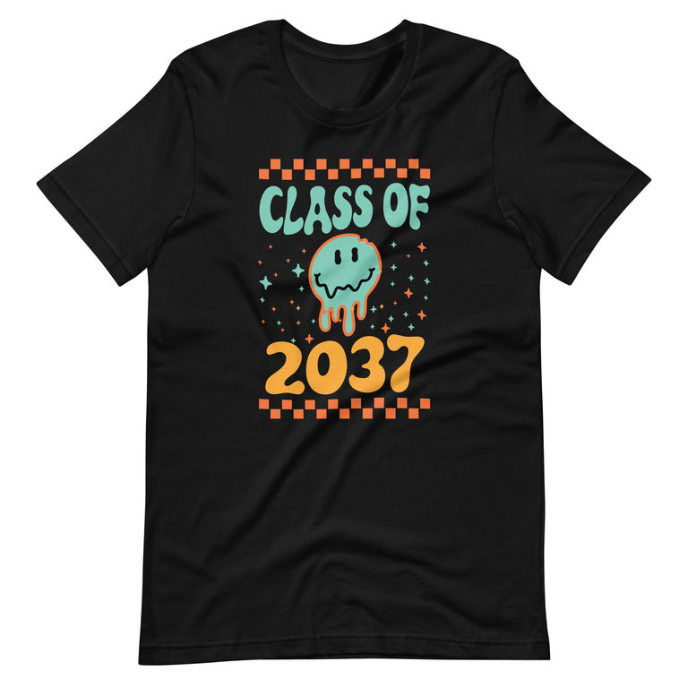 Class of 2037 Grow With Me Back To School Retro Smile Face Unisex t-shirt